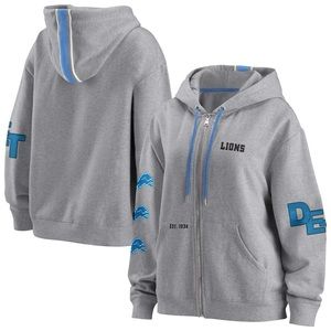 Women's WEAR by Erin Andrews Gray Detroit Lions Full-Zip Hoodie